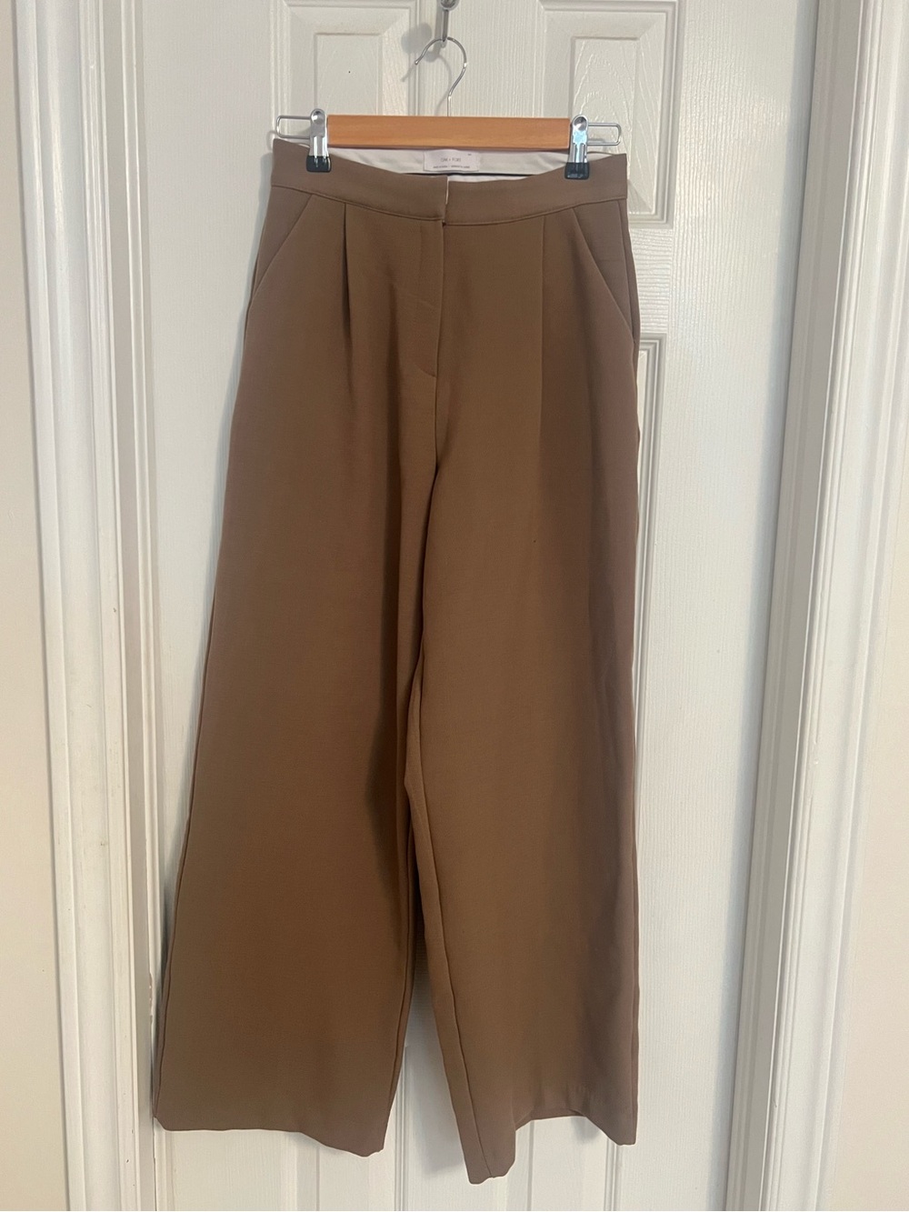 Oak + Fort High Waisted Wide Leg Trouser Pant